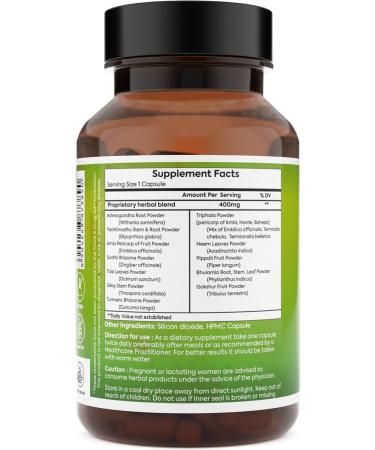 Avoirr Health Immunity Support Capsules with Organic ashwagandha to Boost Your Immunity Natural Amla for Vitamin C -Guduchi for Digestion & Detox - Men Women 60 Organic Capsules - Buy Online on GoSupps.com