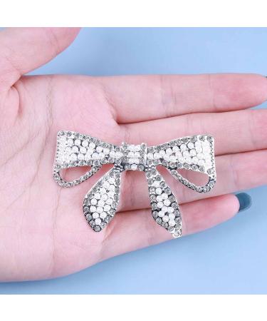 Yheakne Boho Crystal Bow Hair Clip Cz Pearl Hair Pin Clip Silver Bowknot Hair Barrette Pin Cz Bow Head Clip Headwear Decorative Headpieces Hair Accessories for Women and Girls - Buy Online on GoSupps.com