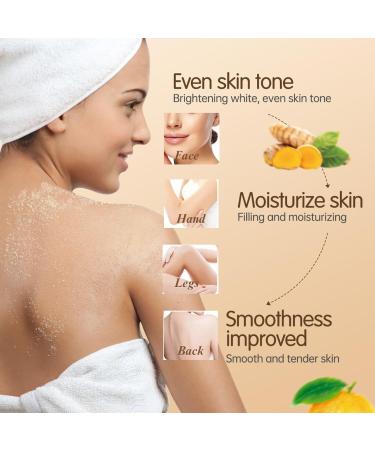 Trendyfave Turmeric Body Scrub Turmeric Face Scrub Body Exfoliator Moisturizing Body Spa Care Body Skin Care Scrub For Bikini Area Neck Butt Back Acne Armpit Dry & Dull Skin 200g - Buy Online on GoSupps.com