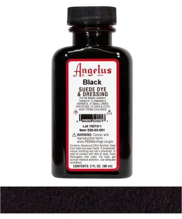Angelus Black Suede Leather Dye 3oz for Shoes, Boots, Bags, Crafts, Furniture - Nubuck & More - Buy Online on GoSupps.com