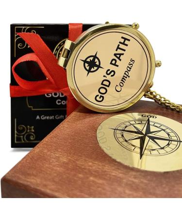 OakiWay God's Path Compass - Religious Gifts for Men | Baptism, Communion, Confirmation, Graduation | Personalized Wooden Case - Buy Online on GoSupps.com