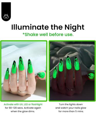 Beetles Glow in the Dark Green Gel Polish 15ml - Fall/Winter Nail Art Manicure - Buy Online on GoSupps.com