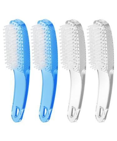 Nail Brush for Cleaning Fingernails, Larbois 4Pack Handle Grip Nail Brushes Fingernail Brush for Cleaning Nail Scrub Brush for Toes and Nails Women Men (Color2)