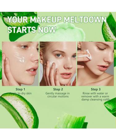 Cleansing Balm Makeup Remover | Natural Aloe Vera Deep Cleansing Balm for Sensitive Skin | Hydrating Face & Eye Makeup Melting Cream (2.65 Oz) - International Shipping Available - Buy Online on GoSupps.com