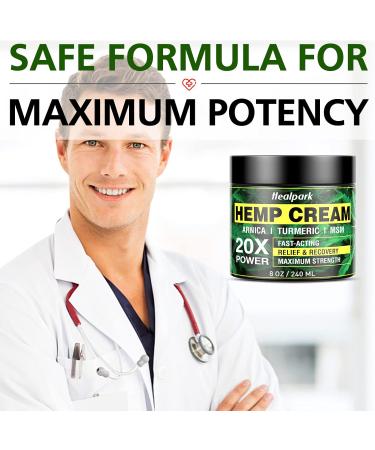 Buy Maximum Strength Natural Hemp Cream 8 fl oz - Arnica MSM Turmeric Emu Oil - Relieve Muscle & Joint Pain Worldwide - Buy Online on GoSupps.com