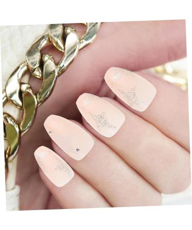 Healeved 1 Set Nail Patch Nail Decals Girls Fake Nails Nail Decor French Decor Nails for Women Fake Nail Tip Manicure Supply Plastic Fake Nails Nail Art Stickers Supplies Detachable X4 Pink 2X1.1cm Pink - Buy Online on GoSupps.com