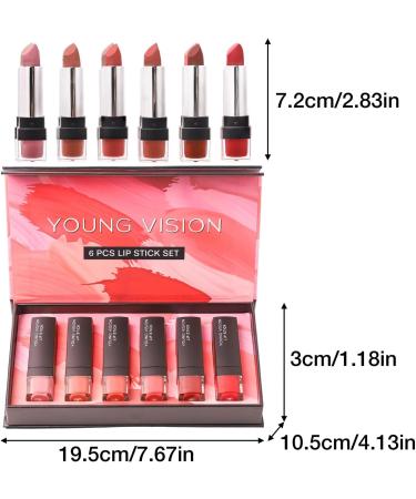 Adawd 6-Part Velvet Lipstick Set | Highly Pigmented Waterproof & Smooth | Perfect Gift for Women - Buy Online on GoSupps.com