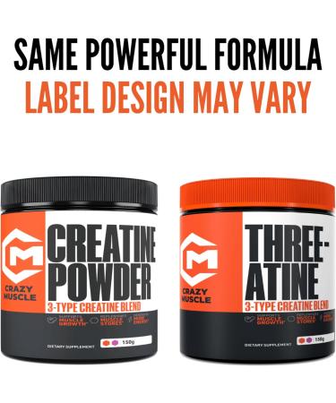 Crazy Muscle Creatine Monohydrate Powder 5000mg Premium 3X ThreeAtine Pre Workout Mass Gainer High Absorption Easy to Take Powder Optimum Performance for Men & Women 30 Servings - Buy Online on GoSupps.com