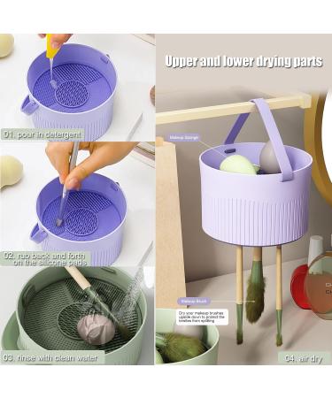 Buy 3 in 1 Silicone Makeup Brush Cleaner Mat & Organizer - Green | Efficient Brush Cleaning & Drying Solution - Buy Online on GoSupps.com