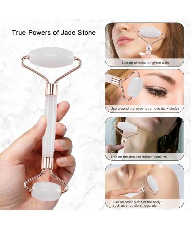 Natural Jade Gua Sha Tool Set | Face Roller & Gua Sha for Puffiness & Redness | Ideal Self Care Gift for Men & Women - Buy Online on GoSupps.com