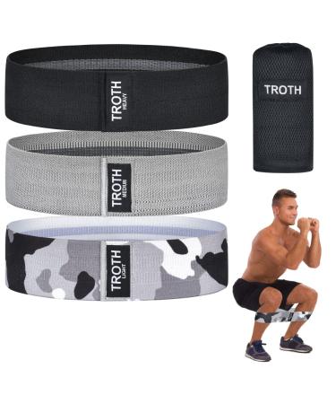 TROTH Resistance Bands Set - Resistance Band Women Booty Exercise Band Resistance Bands Set Men Home Gym Strength Training Equipment Fitness Accessories for Pilates Squat Yoga & Pull Up Workout Gray Black Camouflage