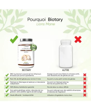 Lions Mane - 1950 mg per day - 240 capsules - extract 30:1 ( 19 500 mg Hericium Erinaceus per capsule) - with pill box - 30% polysaccharides - 5% beta glucan - vegan - high dose - Buy Online on GoSupps.com