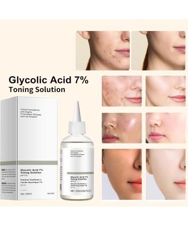Glycolic Acid 7% Toning Solution 250ml Hydrating Toner for Face Smoothing Face Toner Facial Exfoliation for Blemishes and Acne Facial Moisturizer-Repair Damage Skin Strengthen Skin - Buy Online on GoSupps.com