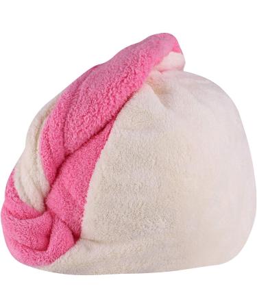 Ipenny Haarurban Quick-Dry Hair Towel | Absorbent Double Color Shower Cap - Pink & Beige for Adults - Buy Online on GoSupps.com