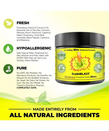ScabiBLAST Mite Cream Lotion - Fast Relief from All Mites for Humans, Dermatologist Tested, Natural Blend - Get Rid of Mites Permanently - Buy Online on GoSupps.com
