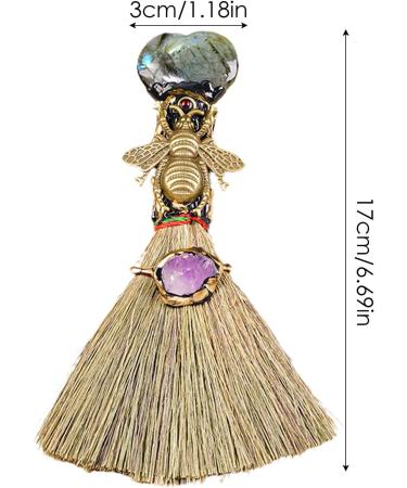 Broom Pendant | Natural Small Wiccan Ritual Broom Cute Car Pendant Handmade Crystal Wand Points Broom Miniature Home Decor for Halloween Decoration Frifer - Buy Online on GoSupps.com