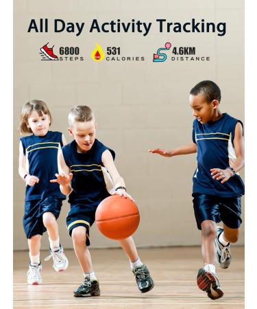 Kids Fitness Tracker for Boys Girls Teens | Waterproof Activity Tracker with HR Sleep Monitor | 11 Sport Modes Pedometer Watch | Alarm Clock & Reminder | Step Calories Counter - Blue - Buy Online on GoSupps.com
