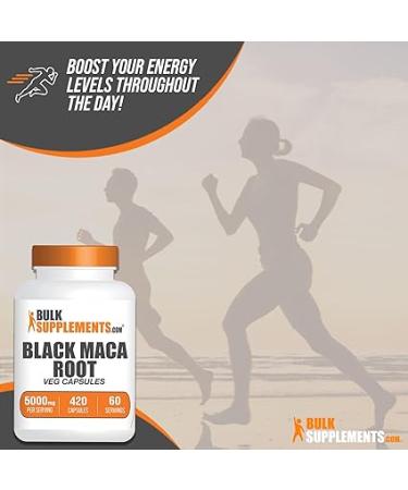 BULKSUPPLEMENTS-COM Black Maca Root Capsules - Black Maca Root Supplement Black Maca for Women & Men Black Maca Capsules - 7 Capsules per Serving (5000mg) 420 Veg Capsules - Buy Online on GoSupps.com