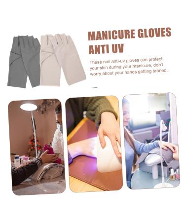 Healeved 2 Pairs protective gloves for manicure gloves breathable Nylon Anti-UV Nail supplies gel sun protection gloves UV nail gloves nail art UV gloves summer - Buy Online on GoSupps.com