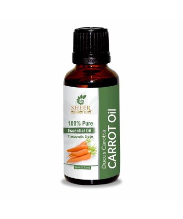 Carrot Oil -(Daucus Carota Subsp. Sativus)- Essential Oil 100% Pure Natural Undiluted Uncut Therapeutic Grade Oil 1.01 Fl.OZ CARROT OIL 30ML (1.01 Fl.OZ)