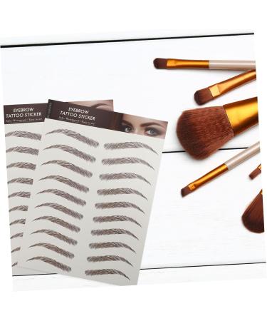 Baluue 18 Sheets Waterproof Eyebrow Stickers Fake Eyebrow Stickers Eyebrow Makeup Sticker Artificial Brown - Buy Online on GoSupps.com