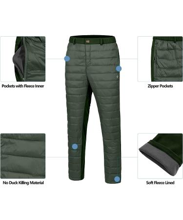 Little Donkey Andy Men's Lightweight Puffy Ski Pants | Insulated Winter Snow Pants | Dark Green | Large - Buy Online on GoSupps.com
