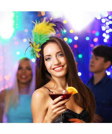 MWOOT Feather Headband 1920s Feathered Headpiece Yellow Green Purple Roaring 20s Fascinators for Women Artificial Flower Feather Headwear Hair Accessory for Cocktail Carnival Prom Tea Party - Buy Online on GoSupps.com