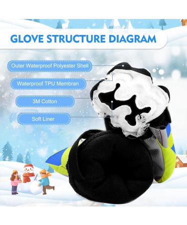 Leboom Waterproof Ski Gloves for Kids - Winter Gloves for Boys & Girls (Ages 3-13) | Perfect for Snowboarding Cycling & Hiking - Blue (Size S 5-7 Years) - Buy Online on GoSupps.com