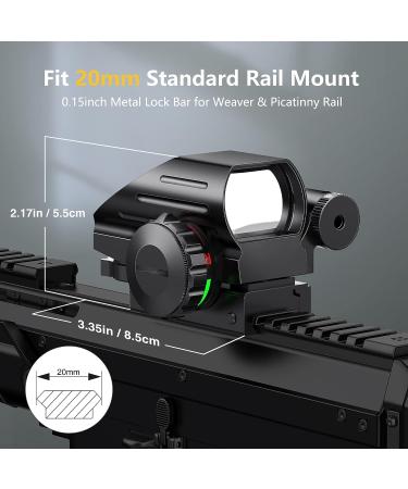 CVLIFE Reflex Sight Red/Green 4 Reticle Dot Sight with Red Laser - 2mW - Buy Online on GoSupps.com