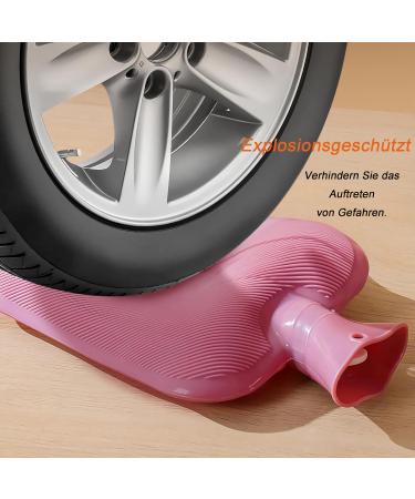 Premium 2L Heat Bottle with Soft Fluffy Cover - Durable PVC Hot Water Bag for Pain Relief - Perfect Gift for Women & Adults (Pink) - Buy Online on GoSupps.com