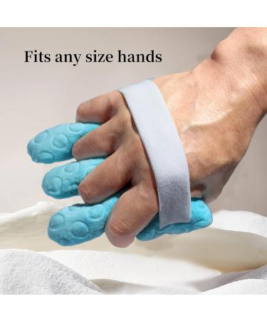 Hand Contracture Cushion - Finger Separator Protector Aid for Rehabilitation | Elastic Band Orthosis for Elderly | Anti-Stick Grip Tool (Blue - Buy Online on GoSupps.com