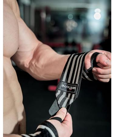 Serichamk Weight Lifting Wrist Wraps - Professional Grade with Thumb Loops for Men - Grey | Wrist Support to Avoid Injury | Set of 20 - Buy Online on GoSupps.com