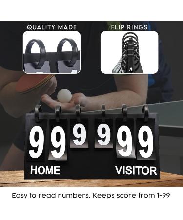 Upstreet Portable Scoreboard for Indoor & Outdoor Sports - Ping Pong, Baseball, Tennis, Basketball - Flip Up to 99 - Black/White - Buy Online on GoSupps.com