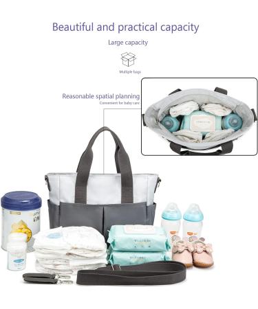 ROYAL FAIR Nappy Changing Bag for Mom and Dad - Portable Messenger Tote with Pram Clips - Grey Small - Buy Online on GoSupps.com