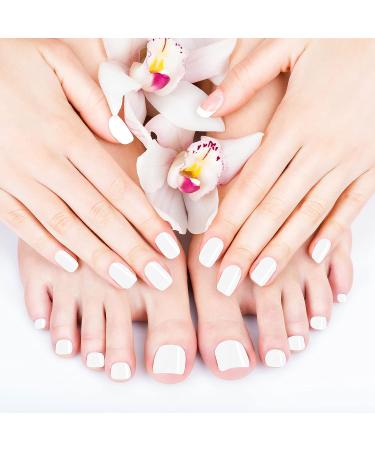 48pcs Square Short False Toenails with Nail Glue - Full Cover Acrylic Fake Toe Nail Tips for Women and Girls (White) - Buy Online on GoSupps.com