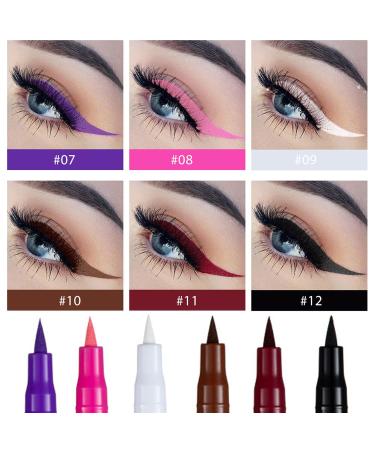 12 Colorful Eyeliner Pen Set - Eye Shadow Pencil & Lip Liner Kit | Professional Waterproof & Retractable Eye Makeup | Metallic, Glitter & Pearl Eyeliner Pencil for Women - Buy Online on GoSupps.com