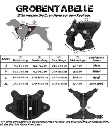 Rabbitgoo No Pull Dog Harness for Medium & Large Dogs - Tactical Adjustable Vest with Metal Buckle & Handle - Breathable Military Safety Gear - XL Black - Buy Online on GoSupps.com