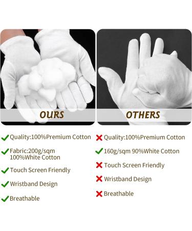 Sibba 2 Pairs Moisturizing Gloves White Cotton Gloves Overnight Bedtime Heal Eczema Sleeping Lotion Hand Spa Treatment Gloves Repair Rough Cracked Dry Chapped Hands Skin - Buy Online on GoSupps.com