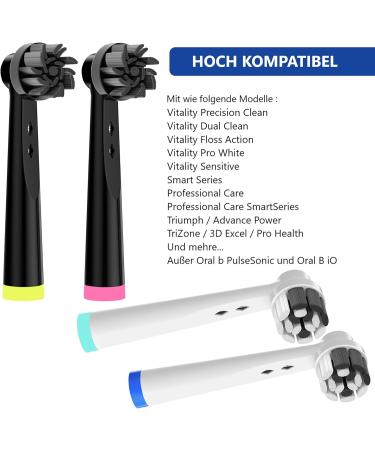 16 Replacement Brushes for Oral-B Electric Toothbrush - 8 White & 8 Black Compatible Heads for Precision Clean - Buy Online on GoSupps.com
