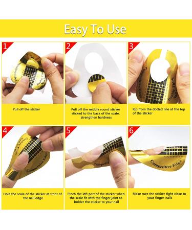 500 Gold Horseshoe Nail Forms for Acrylic Nails | Polygel Nail Extension Forms with Guide Sticker | Gel Nails Art Paper Form for DIY Manicure - Buy Online on GoSupps.com