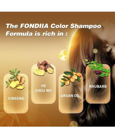 FONDIIA Herbal Brown Hair Color Shampoo 500ML - Instant 3-in-1 Hair Dye for Natural Gray, Brown, and Black Hair Coloring - 15-Minute Refreshing Formula - Buy Online on GoSupps.com