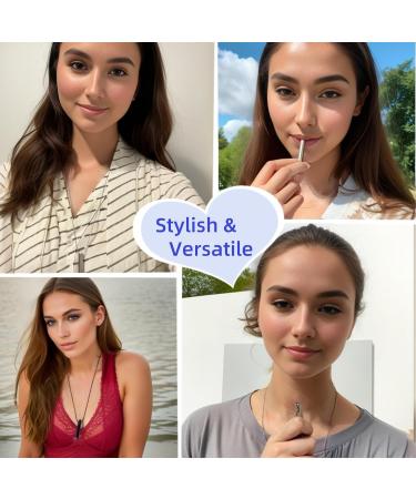 2PCS Anxiety Breathing Necklace - Breathlace for Stress Relief & Meditation | Stop Smoking Aid and Anxiety Gift for Adults | Black&Silver - Buy Online on GoSupps.com