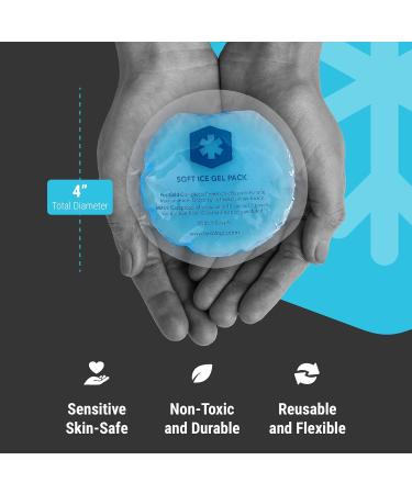 ICEWRAPS 4 Round Gel Ice Packs - Reusable with Clear Backing | Breastfeeding Essentials for Cool Relief | Pack of 5 - Buy Online on GoSupps.com