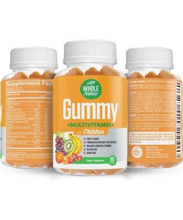 WHOLE NATURE Kids Gummy Multivitamin - Daily Essentials for Children's Wellness | 90 Gummies, Fruit Flavor, No Artificial Sugar, Dairy & Gluten Free - Buy Online on GoSupps.com