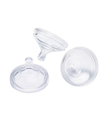 Boon NURSH Silicone Replacement Nipple  Air-Free Feeding  Stage 1 Slow Flow  Birth and Up (Pack of 3) 3 Count (Pack of 1) Slow Flow