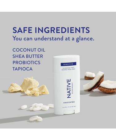 Native Unscented Sensitive Deodorant - Aluminum Free Natural Formula - Buy Online on GoSupps.com