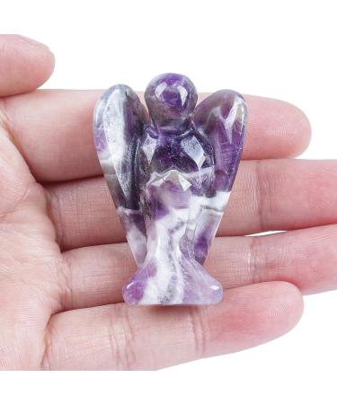 Lovionus89 Amethyst Guardian Angel Statue - Hand-Carved 5cm Healing Crystal Decor for Bag - Buy Online on GoSupps.com