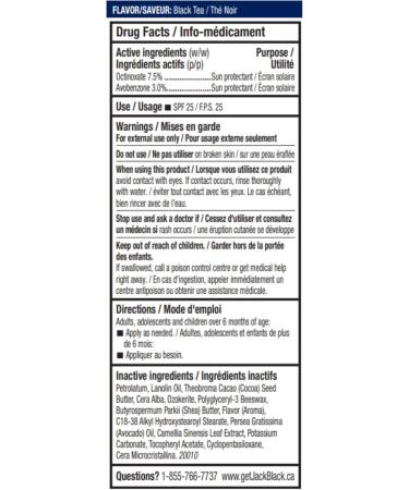 Jack Black Moisture Therapy Lip Balm SPF 25 Black Tea 7 g (Pack of 1) - Buy Online on GoSupps.com