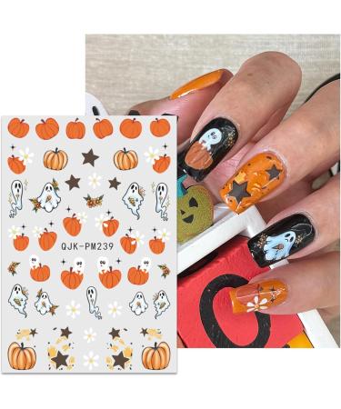 Halloween Nail Stickers 12 Sheets Self-Adhesive Nail Decal Ghosts Nail Art Decoration Design Supplies - Buy Online on GoSupps.com