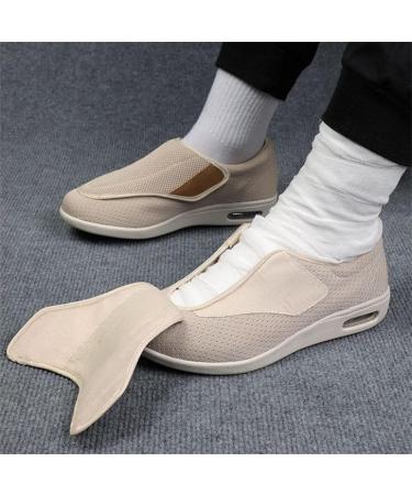 Men's Lightweight Breathable Diabetic Shoes | Comfy Adjustable Indoor & Outdoor House Shoes for Swollen Feet | Perfect for Grandparents - Black - Buy Online on GoSupps.com
